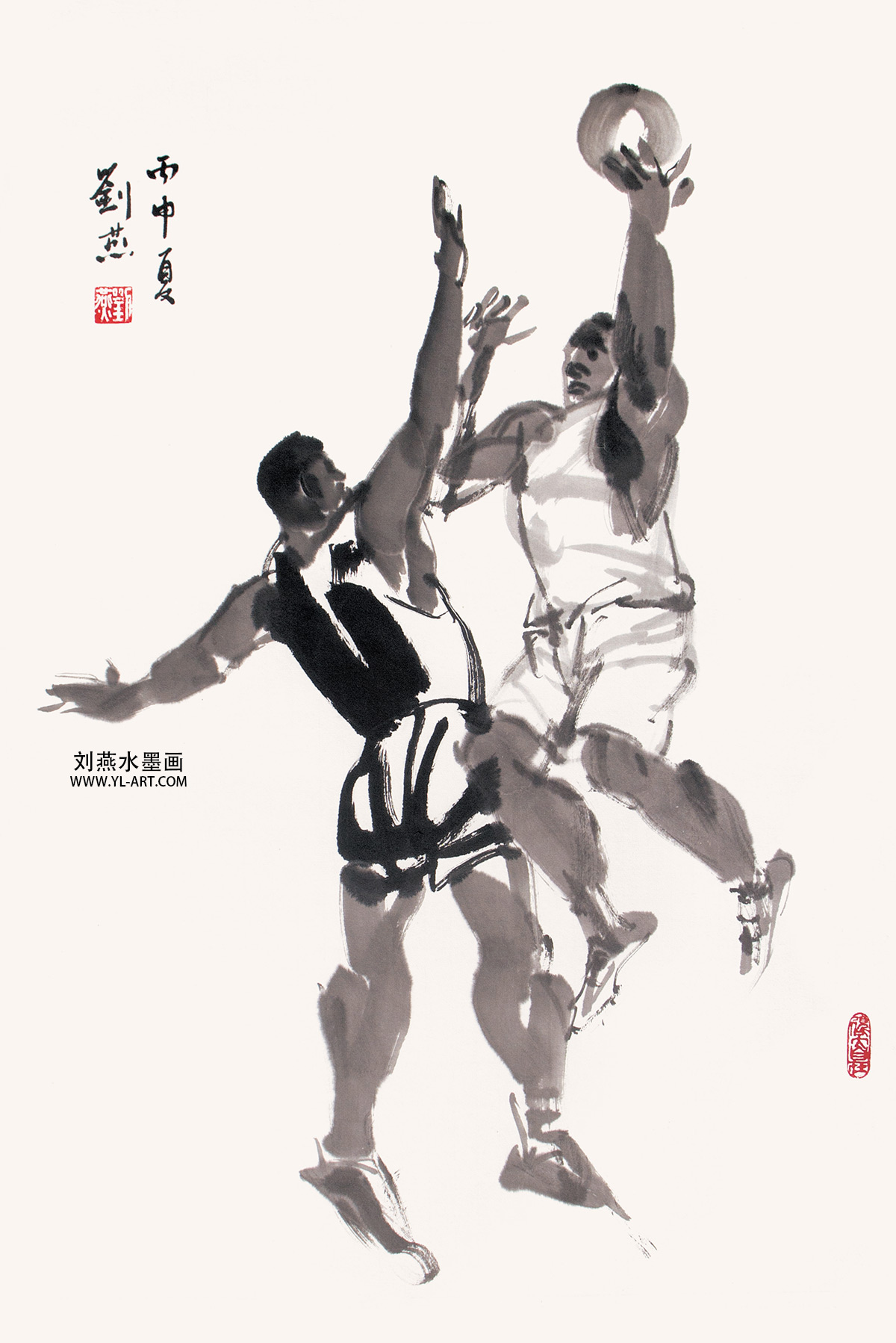 刘燕水墨篮球